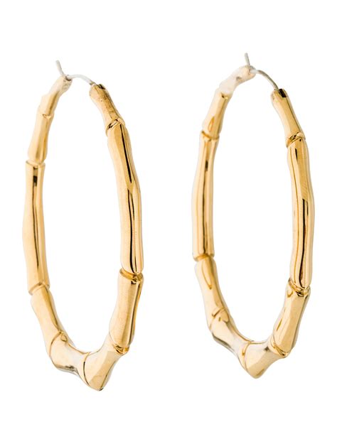 gucci bamboo stud earrings|gucci bamboo hoop earrings silver.